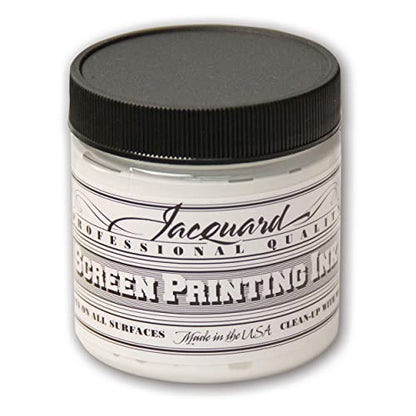 Jacquard Professional Screen Print Ink, Water-Soluable, 4oz Jar, White (118)