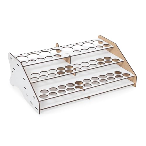Vallejo - Front Paint Organizer Rack for Scale Models and Miniatures, Holds up to 52 Bottles of 18 ml. (0.6 fl.oz.), 8 Bottles of 35 ml. (1.18 fl.oz.) or 60 ml. (2.02 fl.oz.) and 22 Brushes - style: Front Paint & Brush Organizer Rack