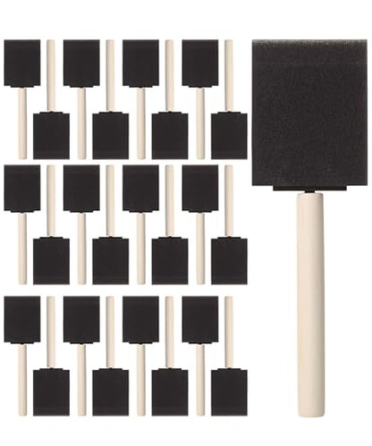 Bates- Foam Paint Brushes 2 Inch, 25 Pack, Black 2 Inch Foam Brushes for Painting with Lightweight Wooden Handles - color: Black, size: 2 Inch, 25 Pack