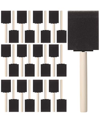 Bates- Foam Paint Brushes 2 Inch, 25 Pack, Black 2 Inch Foam Brushes for Painting with Lightweight Wooden Handles - color: Black, size: 2 Inch, 25 Pack