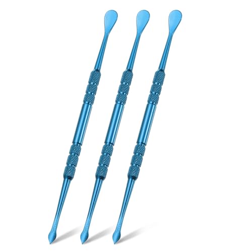 MECCANIXITY 3 Pcs Wax Carving Tools Stainless Steel 4.6 Inch Double-Headed Wax Carving Sculpting Tools for Modeling Sculpting Shaping, Blue - color: Blue
