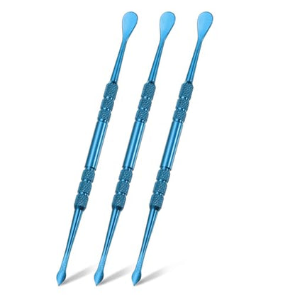 MECCANIXITY 3 Pcs Wax Carving Tools Stainless Steel 4.6 Inch Double-Headed Wax Carving Sculpting Tools for Modeling Sculpting Shaping, Blue - color: Blue