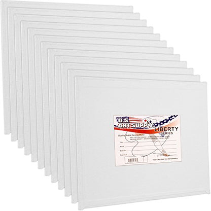 U.S. Art Supply 8 X 8 Inch Art Canvas Board Panels 12 Pack - 8 Ounce Heavyweight Cotton Acid Free Canvases for Painting Acrylics and Watercolor (1 Case of 12 Single Canvas Painting Panels) - size: 8" x 8"