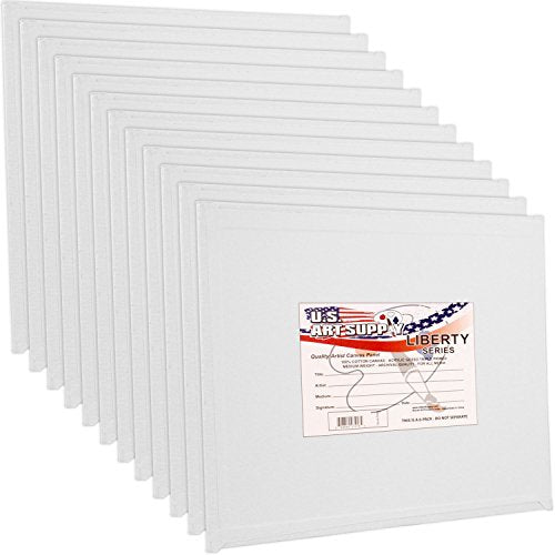 U.S. Art Supply 8 X 8 Inch Art Canvas Board Panels 12 Pack - 8 Ounce Heavyweight Cotton Acid Free Canvases for Painting Acrylics and Watercolor (1 Case of 12 Single Canvas Painting Panels) - size: 8" x 8"