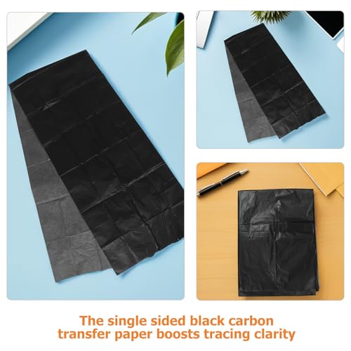 MERRYHAPY Carbon Transfer Paper Roll Tracing Sheets Black Graphite 2pcs 51.6cm X 2m for Smooth Transfer and High Efficiency Pattern Replication on Wood and Fabric Creative Projects