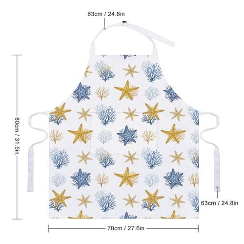 Cooking Apron for Adults with Pockets, Waterproof Oil Resistant Bib for Kitchen Restaurant BBQ Baking - color: Style (324)