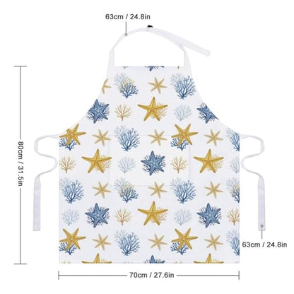 Cooking Apron for Adults with Pockets, Waterproof Oil Resistant Bib for Kitchen Restaurant BBQ Baking - color: Style (324)