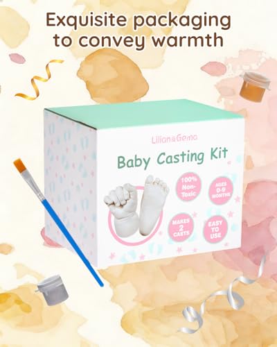 Lilian&Gema Baby Casting Kit Hands and Feet Mold - 3D Baby Hand & Foot Molds for Newborn Keepsake, Perfect Gifts for New Mom, First Birthday, Baby Shower