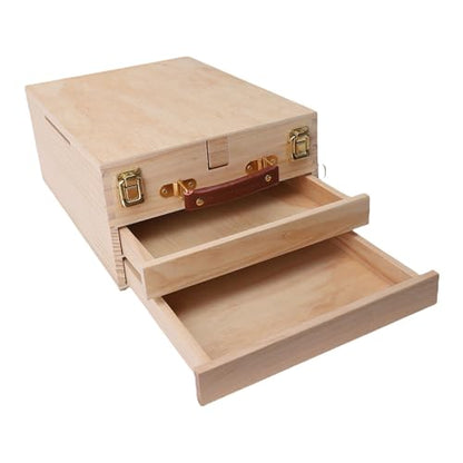 Pochade Box Wooden Easel Box Adjustable Tilt for 24 Inch Canvas Sketching Portable Tabletop Easel with Storage for Painting