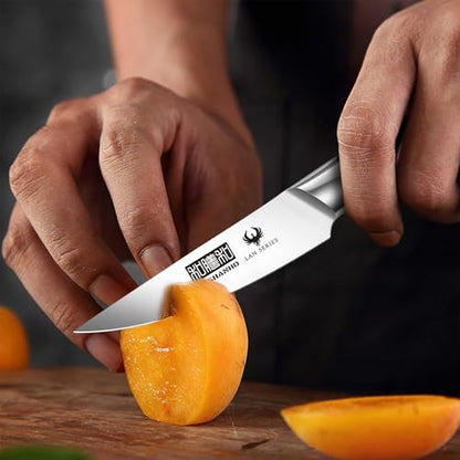 HOSHANHO 3-Piece Kitchen Knife Set, Ultra Sharp Chef/Santoku/Paring Knives,Professional High Carbon Steel Knives with Ergonomic Handle, Ideal Cooking Gift Set - size: 3 Pieces Knife Set
