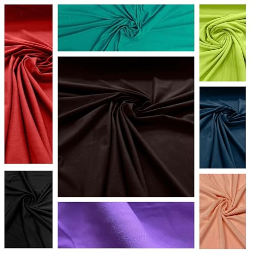 Cotton Spandex Jersey Fabric - 4 Way Stretch - 60" Width Sold by The Yard - Ideal for T-Shirts, Dresses, Athleticwear Apparel (Black, 4 Yards) - color: Black, size: 4 Yards