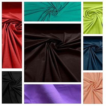 Cotton Spandex Jersey Fabric - 4 Way Stretch - 60" Width Sold by The Yard - Ideal for T-Shirts, Dresses, Athleticwear Apparel (Black, 4 Yards) - color: Black, size: 4 Yards