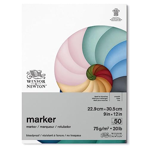 Winsor & Newton Classic Bleedproof Marker Pad, 9" x 12", 50 Sheets, 75 GSM - size: 9" x 12", style: Classical