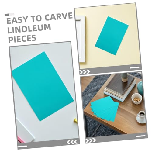 Uonlytech 6pcs Soft PVC Linoleum Carving Blocks for Printmaking Craft Engraving Sheets for Artists and Beginners Suitable for Block Printing Projects