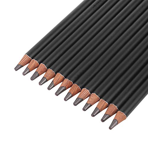 12pcs Charcoal Pencil Set for Drawing, Coloring, Shading,Black 14B Pencil Sticks,Gift for Artist, Hobbyist,Beginner - color: 12pcs*14B