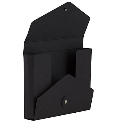 JAM PAPER Kraft Portfolio with Button and String Tie Closure - Video Size - 5 1/2 x 8 1/2 x 1 - Black Recycled - Sold Individually - color: Black Recycled, size: Video Size (5 1/2" x 8 1/2" x 1")