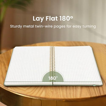 Taja Graph Spiral Journal Notebook for Women & Men, 140 Pages, Graph Paper Hardcover Notebook for Planning & Tracking, Journals for Graphing, A5(5.7" x 7.9") – Green - color: A.Green, style: c-Graph