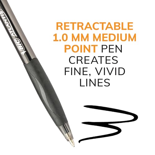 BIC Glide Black Retractable Ballpoint Pens, Medium Point (1.0mm), 4-Count Pack, Ultra Smooth Writing Black Pens - color: Black, size: 4 Count (Pack of 1)