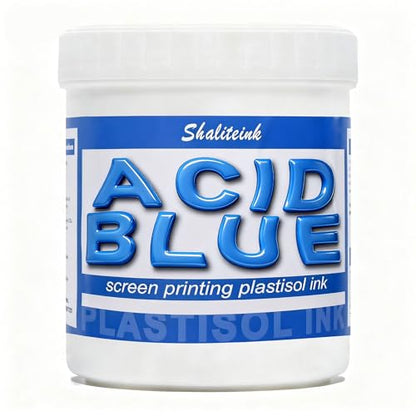 Shaliteink® Screen Printing Plastisol Ink Acid Blue - Highly Opaque Screen Printing Ink for Cotton, Polyester and Other Fabrics (8oz.) - color: Acid Blue, size: 8 fl oz