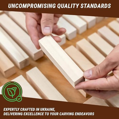 BeaverCraft Basswood Carving Blocks BW18 pcs Whittling Wood for Crafts - Soft Carving Wood - Basswood Kit 2 Different Sizes - Unfinished Wooden Blocks for Carvers