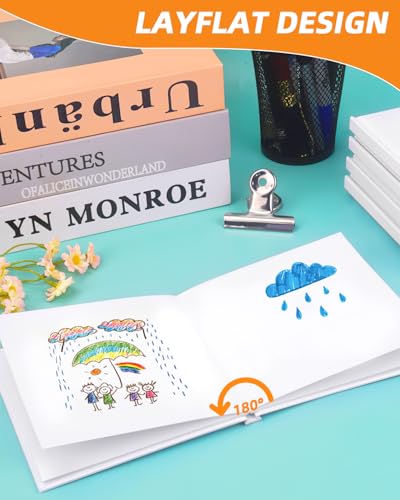 Dynta Blank Hardcover Book 5x5 Inch, 8 Pack Blank Books for Kids to Write Stories Christmas Gift Art Home White Hardcover Sketchbook Journal for Drawing Sketching, 36 Pages (18 Sheets) for Each book - size: 5"x5"(8 pack)