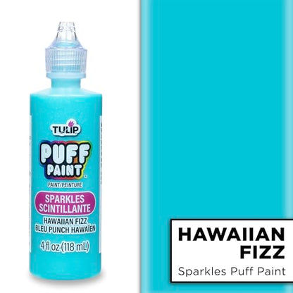 Tulip Puff Fabric Paint , Permanent Craft Paint for Clothes, DIY Projects, Notoxic, 4 fl oz, Sparkles Hawaiian Fizz - color: SPARKLES HAWAIIAN FIZZ, size: 4 Fl Oz (Pack of 1)