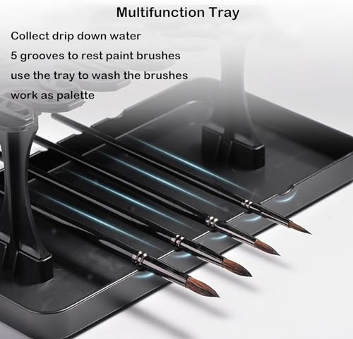 MIXJOY Artist Paint Brushes Drying Rack Holder Bristles Pointing Down Detachable Drawing Pen Brush Organizer Hanger Protection for Long Brushes Thick Acrylic Watercolor Brush Stand