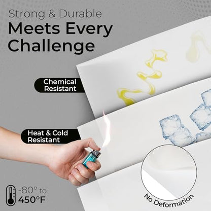 Exactly Rubber - Translucent Silicone Sheet, 50A Durometer Rubber Sheet, Semi Clear Silicone, Resistant -80 to 450°F, Food-Grade Silicone Placemat, 450% Elongation, Made in The USA, 1/32 x 3 x 9” - size: 1/32 x 3 x 9