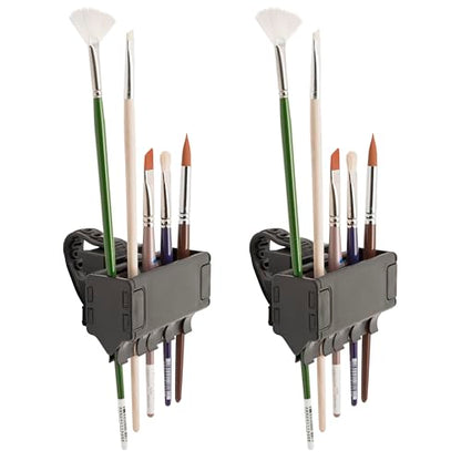 Easy To Use Products Brush Grip Paintbrush Holder and Drying Rack/Caddy, Painting Supplies - Black - 2 Pack - size: 2 Pack