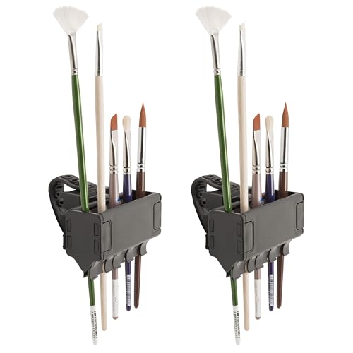 Easy To Use Products Brush Grip Paintbrush Holder and Drying Rack/Caddy, Painting Supplies - Black - 2 Pack - size: 2 Pack
