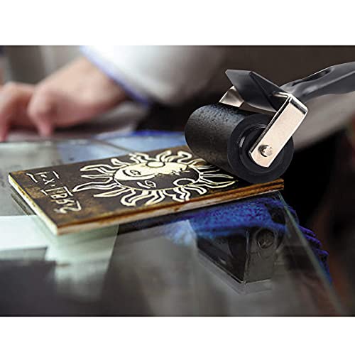 Falling in Art 2 Pack Rubber Roller Brayer for Crafting - Ink Roller Tool for Printmaking, Glue, Block, Wallpaper, Vinyl, Stamping, 2 Inches + 3 1/7 Inches - size: 2 Inches + 3 1/7 Inches, style: 2 Inches + 3 1/7 Inches
