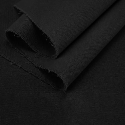 Q&J Fabric Co. 5 Yards Black Canvas Fabric by the Yard 8oz Cotton Blend Canvas Material 59 Inch Wide for Sewing DIY Crafts Home Decor Tote Bags Cargo Pants Apron - color: Black, size: 5 yard