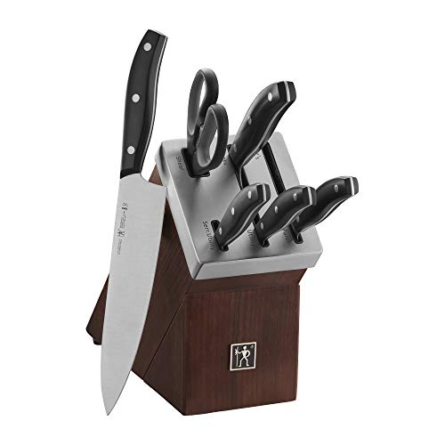 HENCKELS Definition 7-Piece Self-Sharpening Razor-Sharp Knife Block Set for Paring, Santoku, Utility, Chefs, Carving, Kitchen Shears, German Engineered Informed by 100+ Years of Mastery, Black
