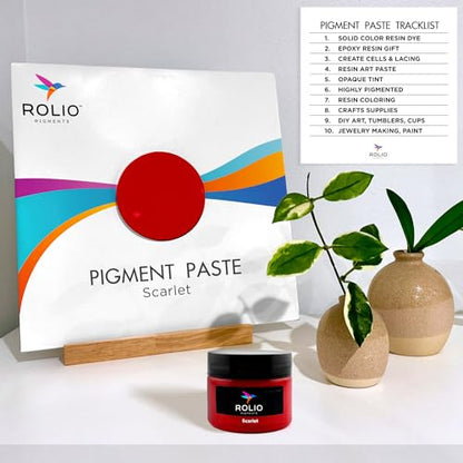 Rolio Scarlet Red Pigment Paste for Epoxy Resin – 2oz Jar – Opaque Red Epoxy Colorant, Resin Dye Paste, High-Intensity Pigment Paste for Art, Jewelry, Crafts, Tumblers & DIY Projects - color: Scarlet