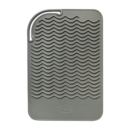 9" X 6.5" Silicone Heat Resistant Travel Mat, Anti-Heat Pad Cover for Hair Straighteners, Curling Irons, Flat Irons and Other Hair Styling Tools - Gray - color: Gray
