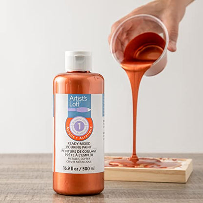 Artist's Loft Acrylic Ready-Mixed Pouring Paint, 12 Pack - color: Metallic Copper