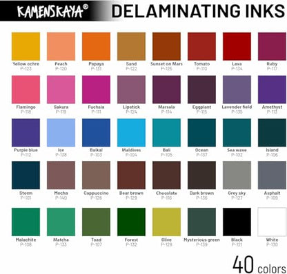 KAMENSKAYA Delaminating Alcohol Inks - Delaminating Ink Set 'Iceland' - 8 pcs. 1 Fl Oz (30 ml) Each - color: Iceland