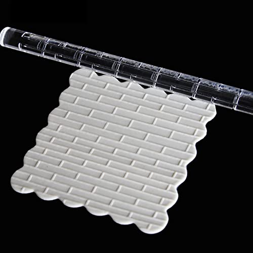 Rengue Acrylic Rolling Pin with 28 Patterns, Compliant Material, Comfortable Grip, 16 X 1 Cm, Lightweight for Dough and Pastry Acrylic Rolling Pin with 28 Patterns, Nan Kitchen (#12) - size: 52001 brick shape