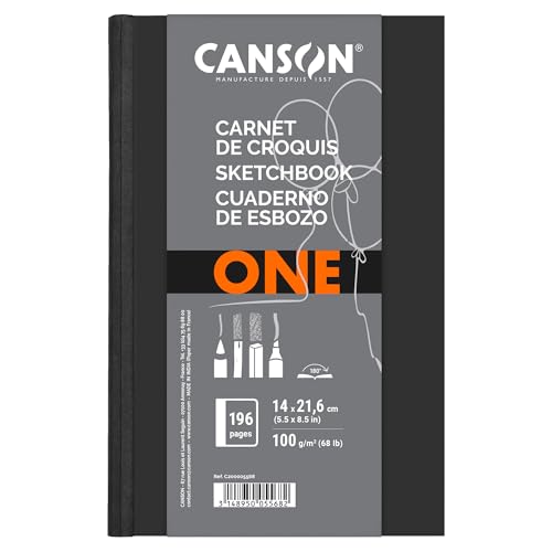 Canson ONE Art Book Paper Pad, Smudge Resistant Sketch Book Paper Pad, Hardbound, 67 Pound, 5.5 x 8.5 Inch, 100 Sheets - style: 5.5" x 8.5" Hardbound