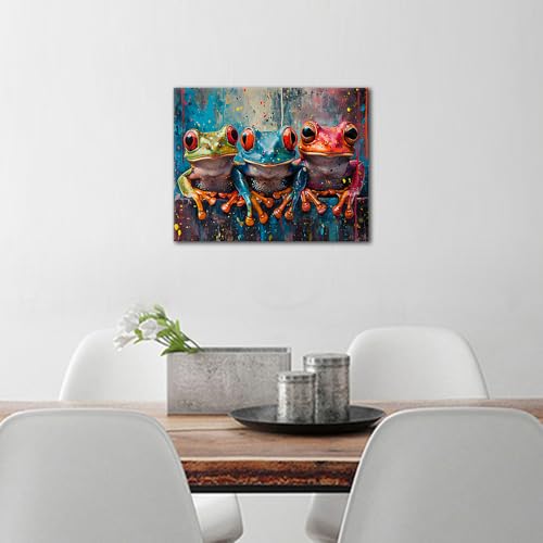 TUMOVO ‌Paint by Numbers Kit for Adults Red Eyed Tree Frog Painting Tropical Rainforest Wildlife DIY Art with 16x20 Inch Canvas Acrylic Paints and Brushes Unique Nature Themed Gift Idea‌ - color: Artwork-05