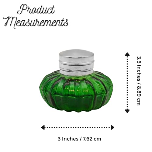 Vintage Fountain Pen Ink Bottle - Fancy Vintage Glass Bottle Inkwell, Office Supplies for Writers Desk - Ideal for Dip Pen Ink, Calligraphy, Dark Academia Writing Supplies - 3.5" Green Glass