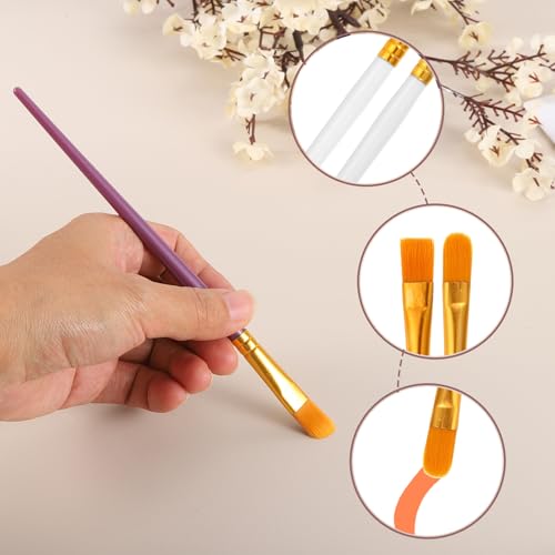 PATIKIL Paint Brushes Set, 100Pcs Acrylic Paint Brush Nylon Hair for Watercolor Oil Painting Miniature Detailing Rock Painting, White - color: White