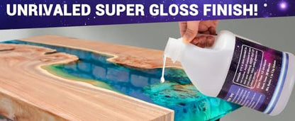 Epoxy Resin Table Top 1 Gallon Kit- No Yellowing, Self-Leveling, Crystal Clear Coating and Casting Resin for Bar Tops, Table Tops, Wood, Concrete, Epoxy Art & Crafts, Clear3, AI0003-1