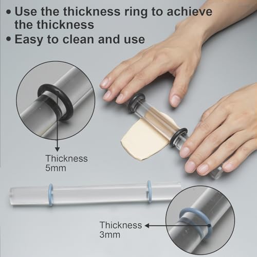 12 Polymer Clay Tools Acrylic Rolling Pin with Thickness Rings for Sculpting Craft Shaping Knife Cutters Slicer Kit Clear Rectangle Sheet Press Board Wire Texture Set Needle Detail Modelling Supplies - color: 12 clear