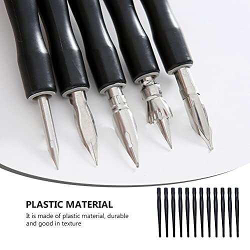 Tofficu Comic Dip Pen Holder Dip Pen Nib Holder for Manga Drawing and Calligraphy Easy Replacement Penholder for Thin Line Art Writing Supplies 5.11 in - color: Blackx2pcs