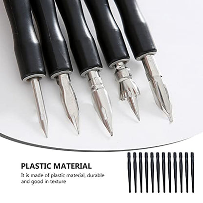Tofficu Comic Dip Pen Holder Dip Pen Nib Holder for Manga Drawing and Calligraphy Easy Replacement Penholder for Thin Line Art Writing Supplies 5.11 in - color: Blackx2pcs