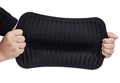 dealcase 9"X12" Environmental Silicone Mats, Premium Quality Insulated Flexible Durable Non Slip Coasters Hot Pads Hot Dishes, Pots Pans - Waterproof Trivet mat, Tableware Pad, Hygienic Safety, Black - color: Black