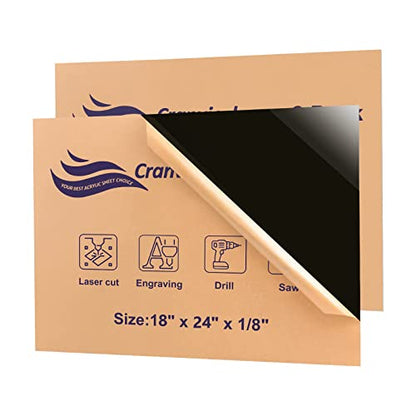 Black Acrylic Sheet 18" x 24" x 1/8", 2 Pack Black Cast Acrylic Sheets Glass Alternative for Sign DIY Display Projects Photo Frame Craft Handcraft Painting - color: Black, size: 18" x 24" x 1/8"