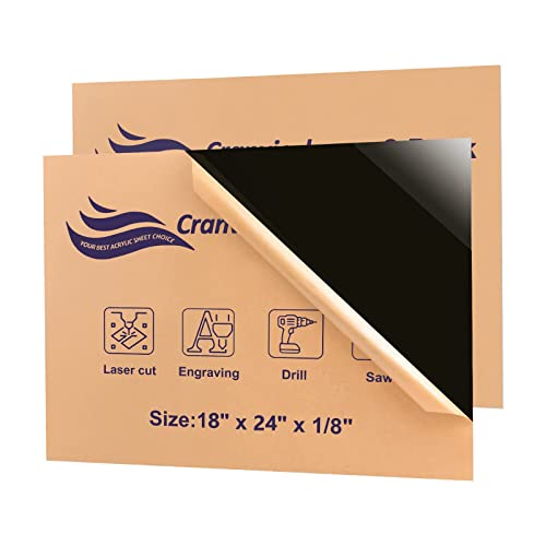 Black Acrylic Sheet 18" x 24" x 1/8", 2 Pack Black Cast Acrylic Sheets Glass Alternative for Sign DIY Display Projects Photo Frame Craft Handcraft Painting - color: Black, size: 18" x 24" x 1/8"