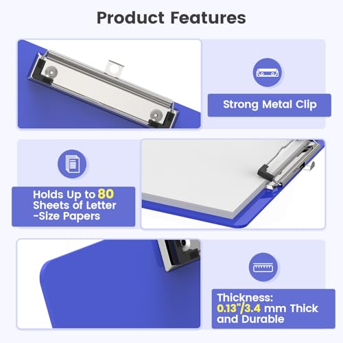 Extra Large 11x17 Clipboards, Landscape and Vertical Layout 2 Pack | Blues Plastic Drawing Boards with Low Profile Clip. Suitable for Watercolor, Sketching, Painting. Art & Drafting Supply - color: Blues